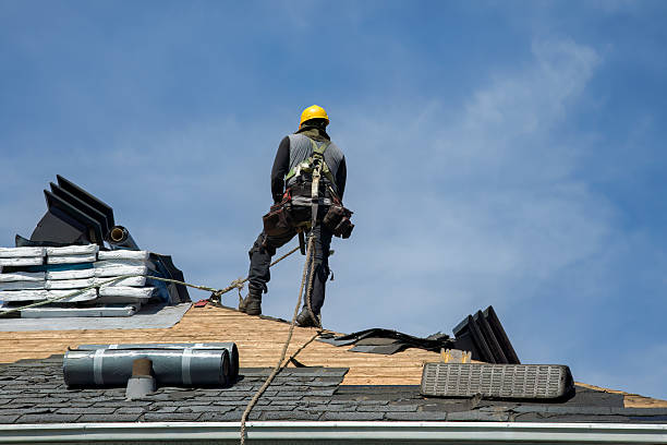 Professional Gutter Installation technician working in Hollis, NH